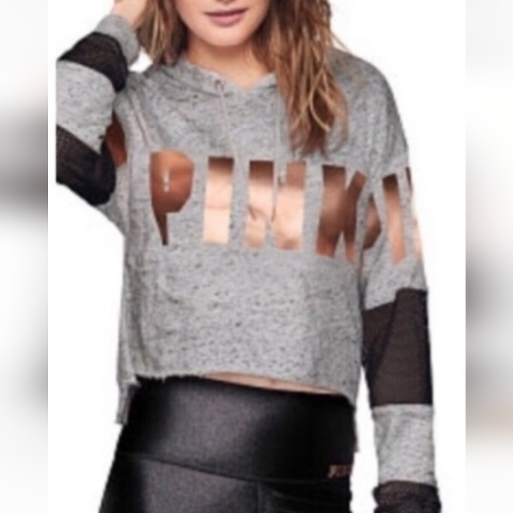 PINK Victoria's Secret Cropped mesh pullover Size S